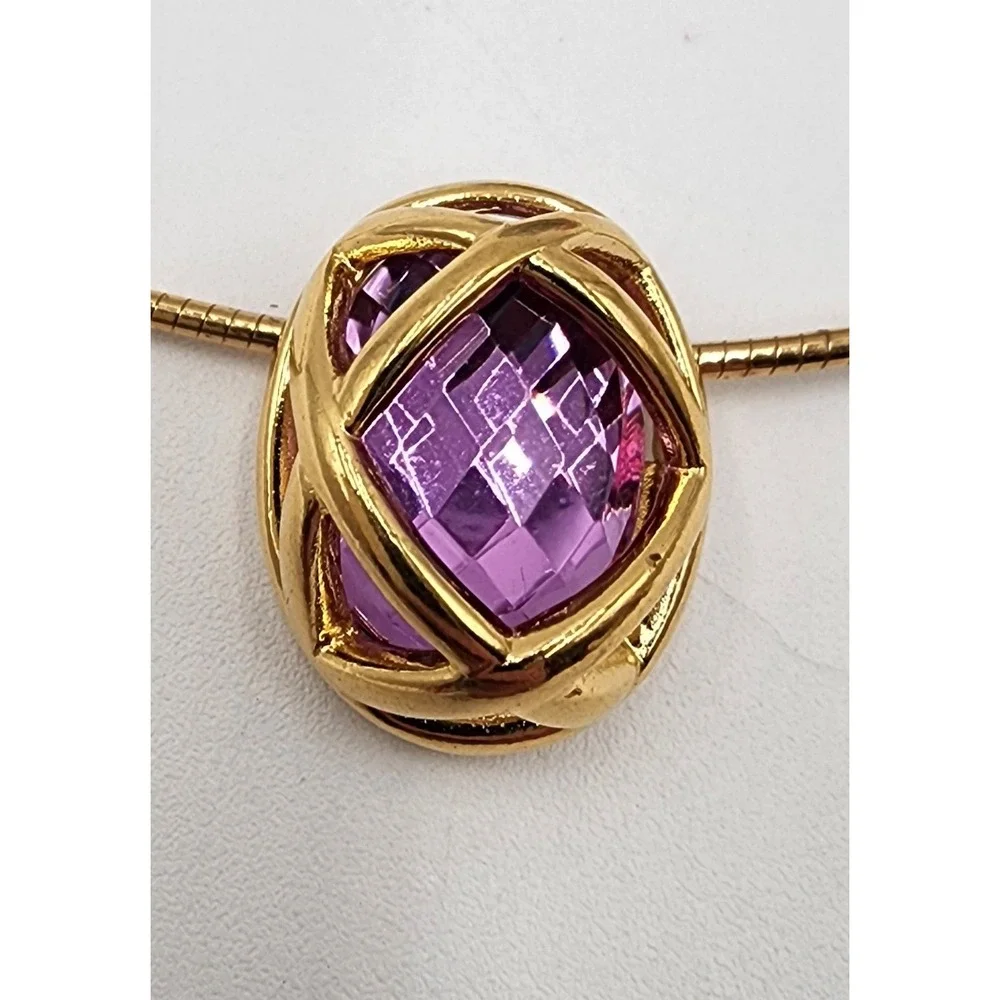 Joan Rivers Interchangeable Gems Egg Pendant Necklace Gold Tone Multi Stone